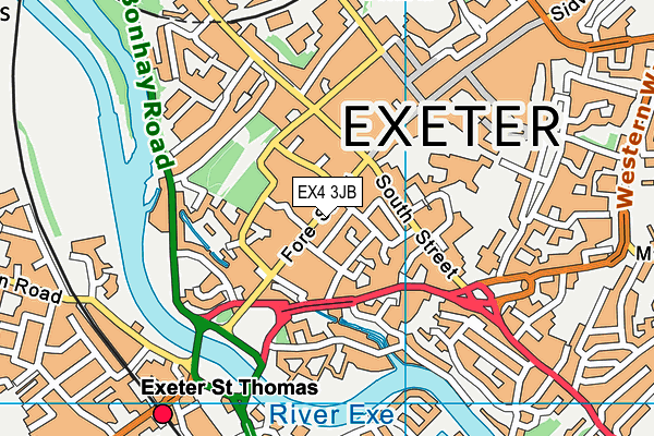 EX4 3JB map - OS VectorMap District (Ordnance Survey)