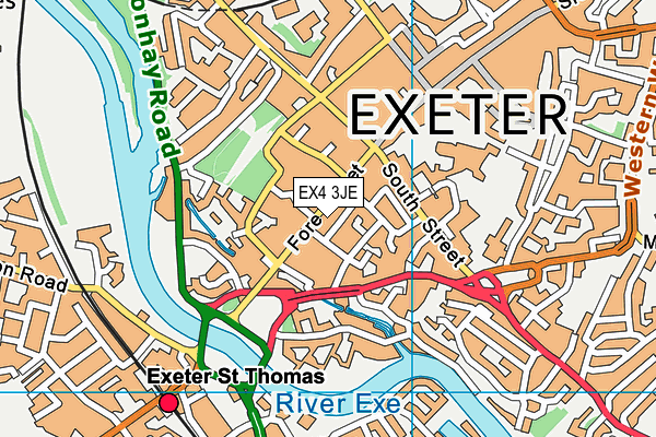 EX4 3JE map - OS VectorMap District (Ordnance Survey)