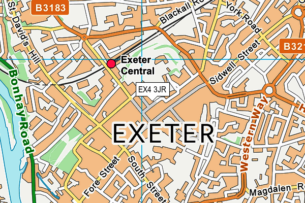 EX4 3JR map - OS VectorMap District (Ordnance Survey)