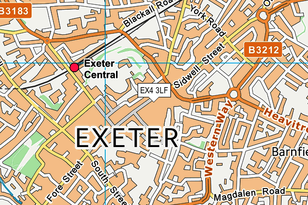EX4 3LF map - OS VectorMap District (Ordnance Survey)