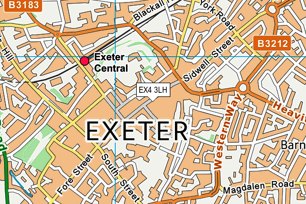 EX4 3LH map - OS VectorMap District (Ordnance Survey)
