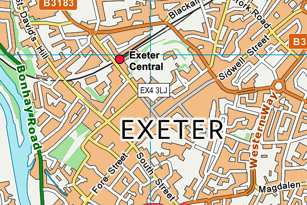 EX4 3LJ map - OS VectorMap District (Ordnance Survey)