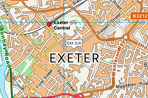 EX4 3LN map - OS VectorMap District (Ordnance Survey)