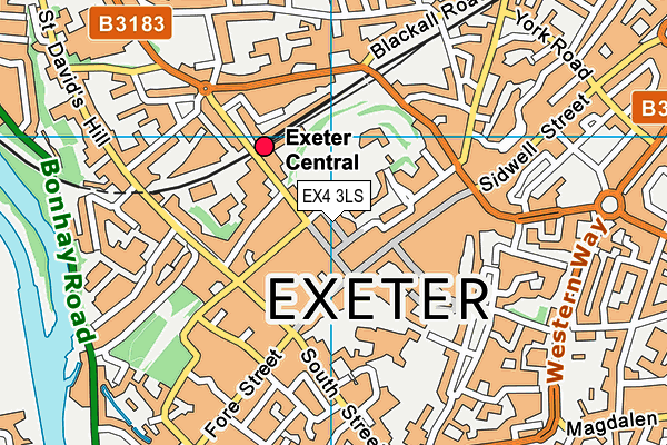 EX4 3LS map - OS VectorMap District (Ordnance Survey)