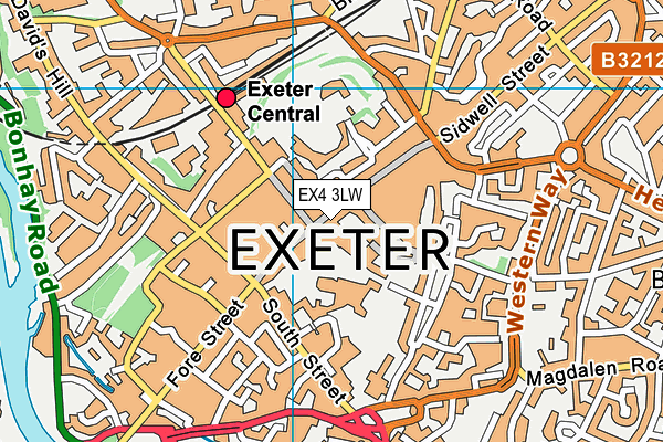 EX4 3LW map - OS VectorMap District (Ordnance Survey)