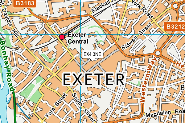 EX4 3NE map - OS VectorMap District (Ordnance Survey)