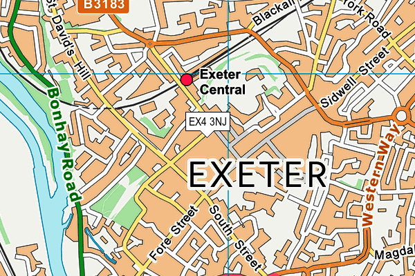 EX4 3NJ map - OS VectorMap District (Ordnance Survey)