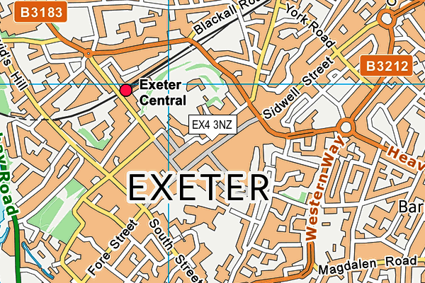 EX4 3NZ map - OS VectorMap District (Ordnance Survey)