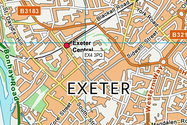 EX4 3PQ map - OS VectorMap District (Ordnance Survey)