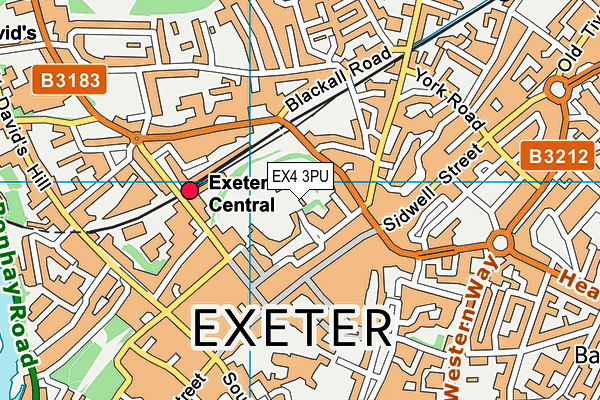 EX4 3PU map - OS VectorMap District (Ordnance Survey)