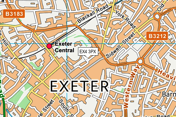 EX4 3PX map - OS VectorMap District (Ordnance Survey)