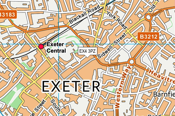 EX4 3PZ map - OS VectorMap District (Ordnance Survey)
