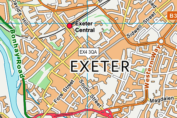 EX4 3QA map - OS VectorMap District (Ordnance Survey)