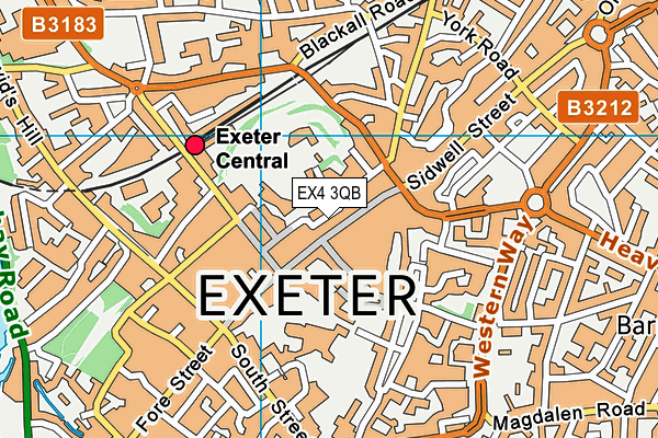 EX4 3QB map - OS VectorMap District (Ordnance Survey)