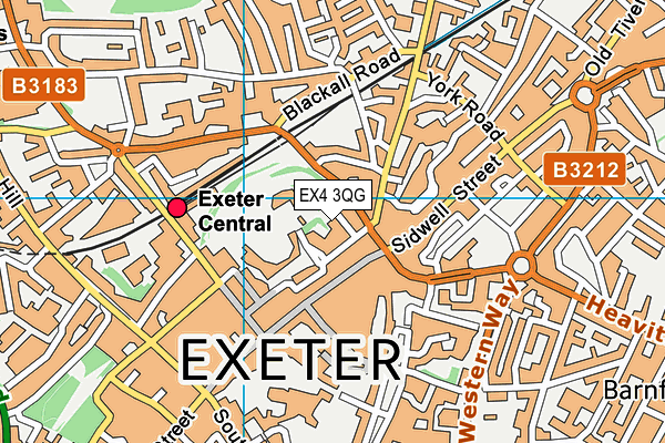 EX4 3QG map - OS VectorMap District (Ordnance Survey)