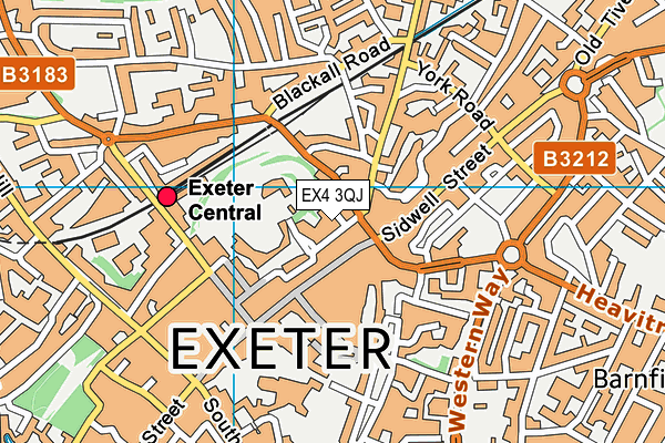 EX4 3QJ map - OS VectorMap District (Ordnance Survey)