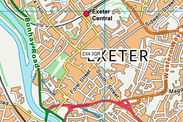 EX4 3QR map - OS VectorMap District (Ordnance Survey)