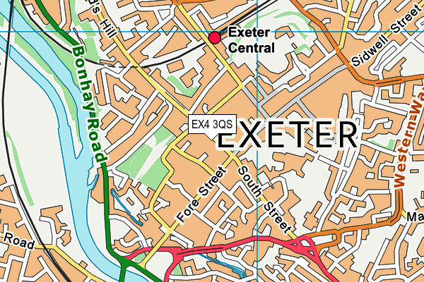 EX4 3QS map - OS VectorMap District (Ordnance Survey)