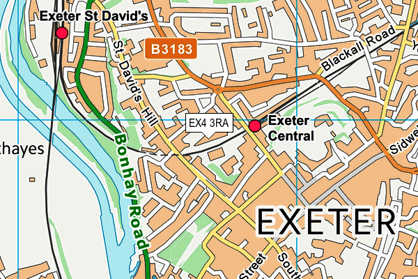 EX4 3RA map - OS VectorMap District (Ordnance Survey)