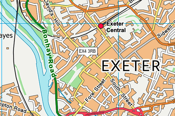 EX4 3RB map - OS VectorMap District (Ordnance Survey)