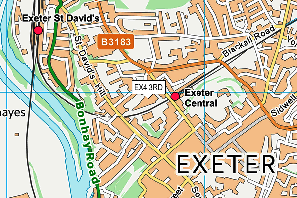 EX4 3RD map - OS VectorMap District (Ordnance Survey)