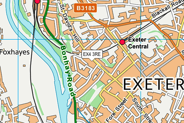 EX4 3RE map - OS VectorMap District (Ordnance Survey)