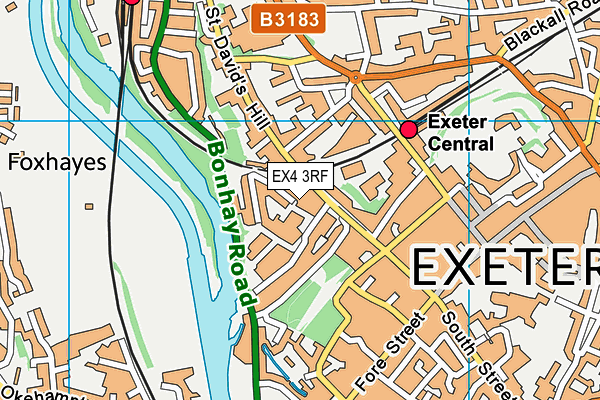 EX4 3RF map - OS VectorMap District (Ordnance Survey)