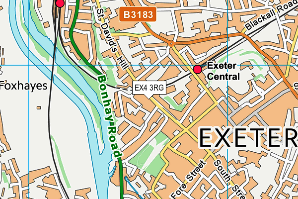 EX4 3RG map - OS VectorMap District (Ordnance Survey)