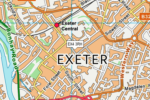 EX4 3RH map - OS VectorMap District (Ordnance Survey)