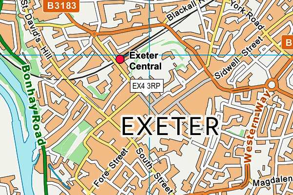 EX4 3RP map - OS VectorMap District (Ordnance Survey)