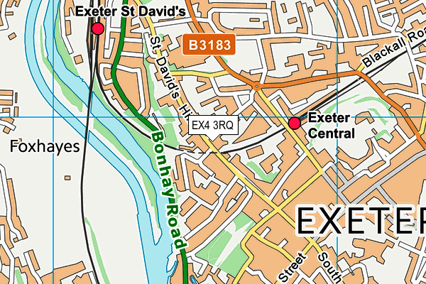 EX4 3RQ map - OS VectorMap District (Ordnance Survey)