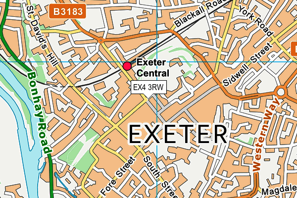 EX4 3RW map - OS VectorMap District (Ordnance Survey)