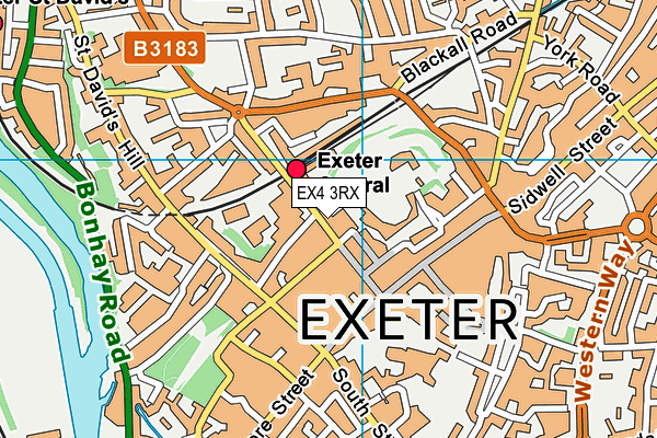 EX4 3RX map - OS VectorMap District (Ordnance Survey)