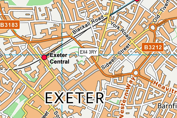 EX4 3RY map - OS VectorMap District (Ordnance Survey)