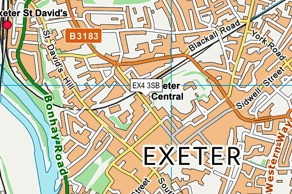 EX4 3SB map - OS VectorMap District (Ordnance Survey)