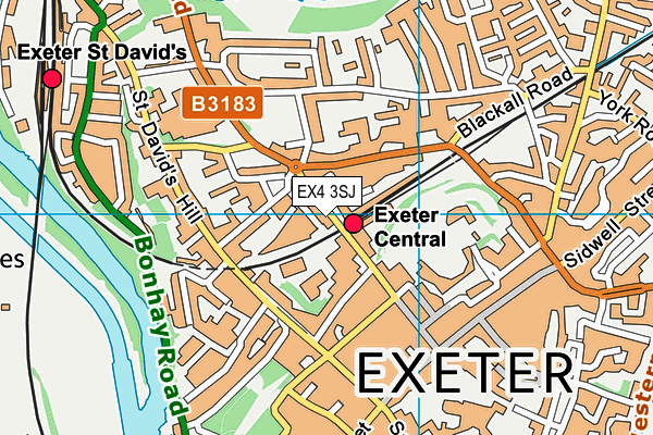 EX4 3SJ map - OS VectorMap District (Ordnance Survey)