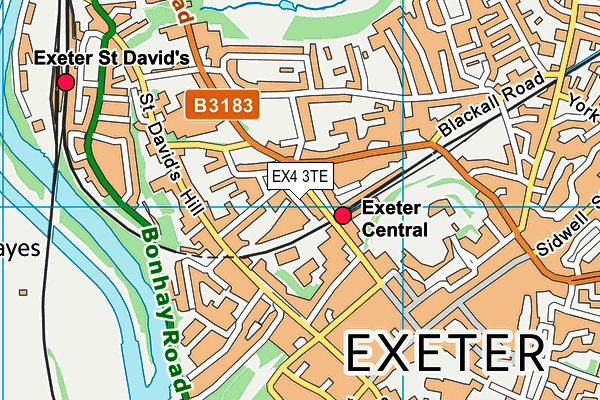 EX4 3TE map - OS VectorMap District (Ordnance Survey)