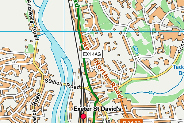 EX4 4AG map - OS VectorMap District (Ordnance Survey)