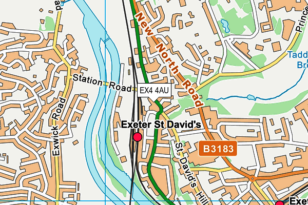 EX4 4AU map - OS VectorMap District (Ordnance Survey)