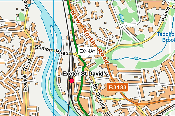 EX4 4AY map - OS VectorMap District (Ordnance Survey)