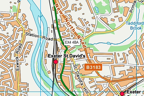 EX4 4BA map - OS VectorMap District (Ordnance Survey)