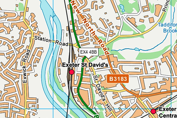EX4 4BB map - OS VectorMap District (Ordnance Survey)