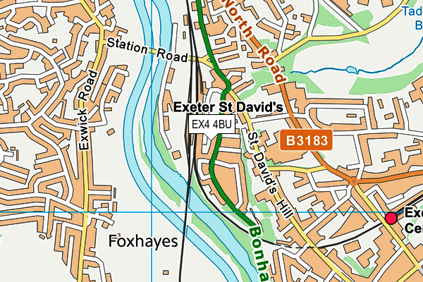 EX4 4BU map - OS VectorMap District (Ordnance Survey)
