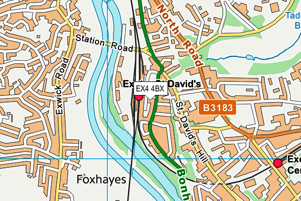 EX4 4BX map - OS VectorMap District (Ordnance Survey)