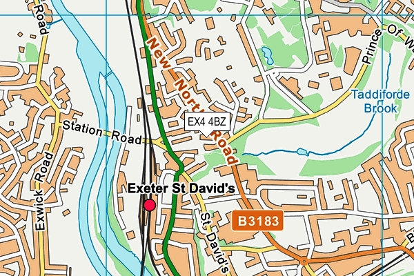EX4 4BZ map - OS VectorMap District (Ordnance Survey)