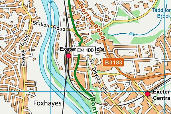 EX4 4DD map - OS VectorMap District (Ordnance Survey)