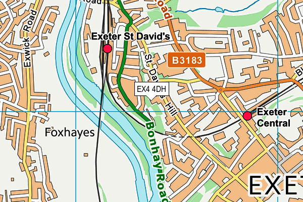 EX4 4DH map - OS VectorMap District (Ordnance Survey)