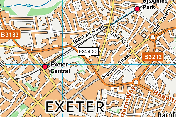EX4 4DQ map - OS VectorMap District (Ordnance Survey)