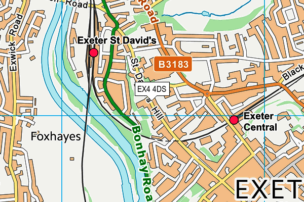 EX4 4DS map - OS VectorMap District (Ordnance Survey)