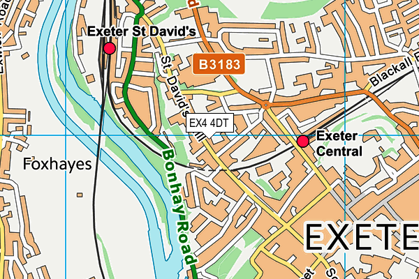 EX4 4DT map - OS VectorMap District (Ordnance Survey)